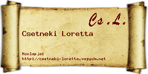 Csetneki Loretta névjegykártya